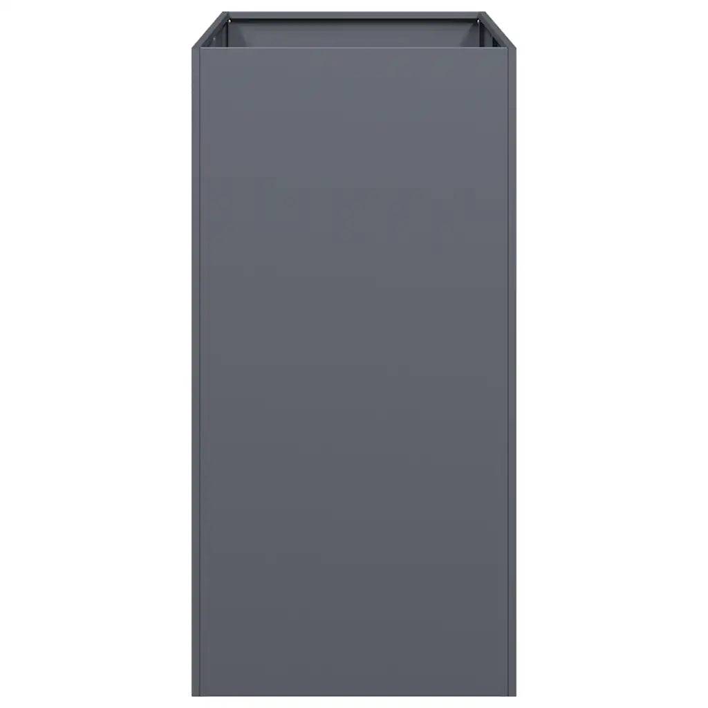 Jardinière rectangulaire moderne design extérieur 40 x 80 x 80 cm espace de plantation idéal en acier anthracite - Image 2
