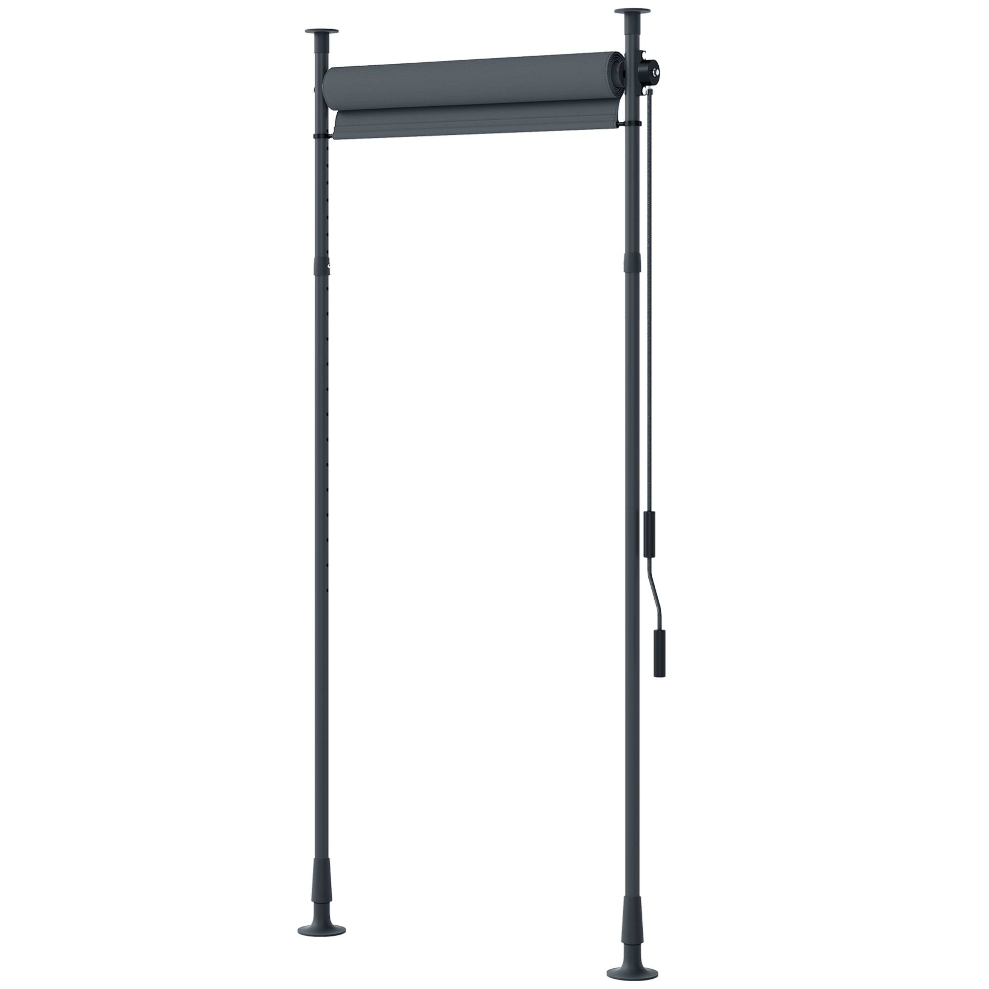 ComfortXL - Store banne autoportant aluminium gris foncé 120 x 220-310 cm terrasse jardin réglable sans perçage manuel - Image 2
