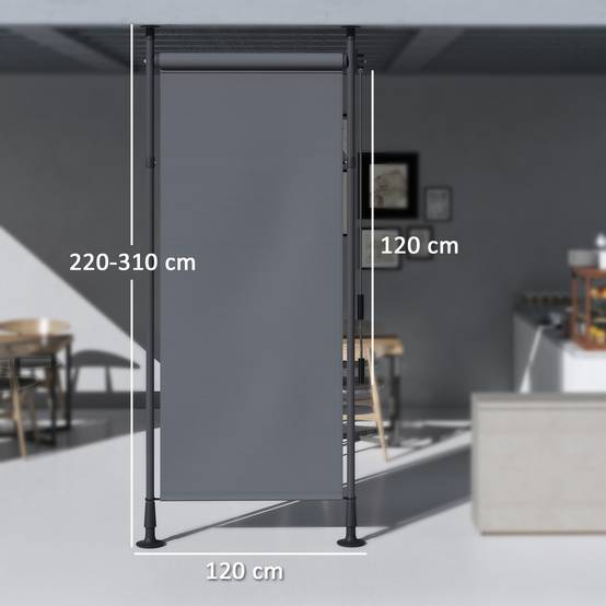 ComfortXL - Store banne autoportant aluminium gris foncé 120 x 220-310 cm terrasse jardin réglable sans perçage manuel - Image 3