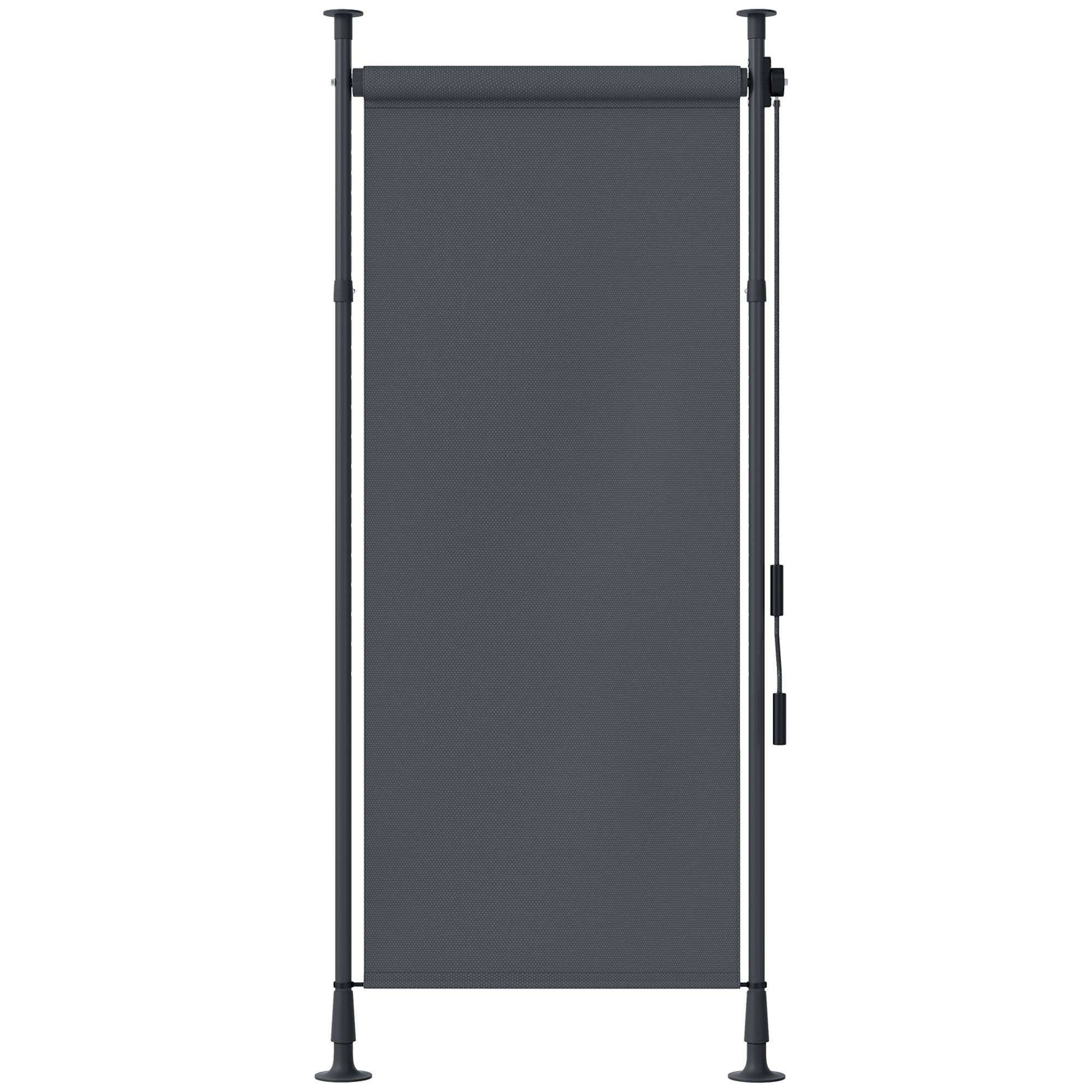 ComfortXL - Store banne autoportant aluminium gris foncé 120 x 220-310 cm terrasse jardin réglable sans perçage manuel - Image 10
