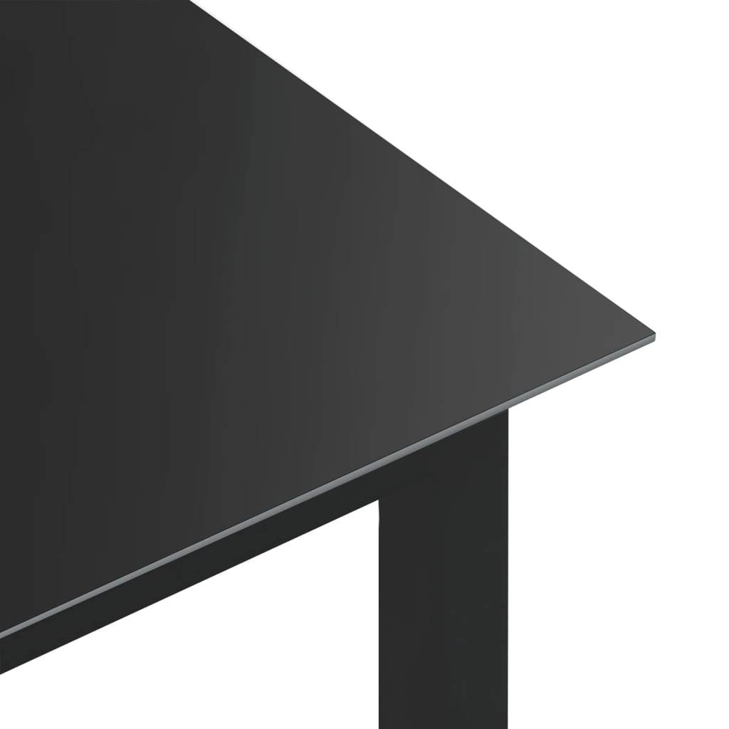 Table de Jardin Rectangulaire 150x90 cm Noire, Cadre Léger en Aluminium et Plateau Verre – ComfortXL Outdoor Living - Image 4