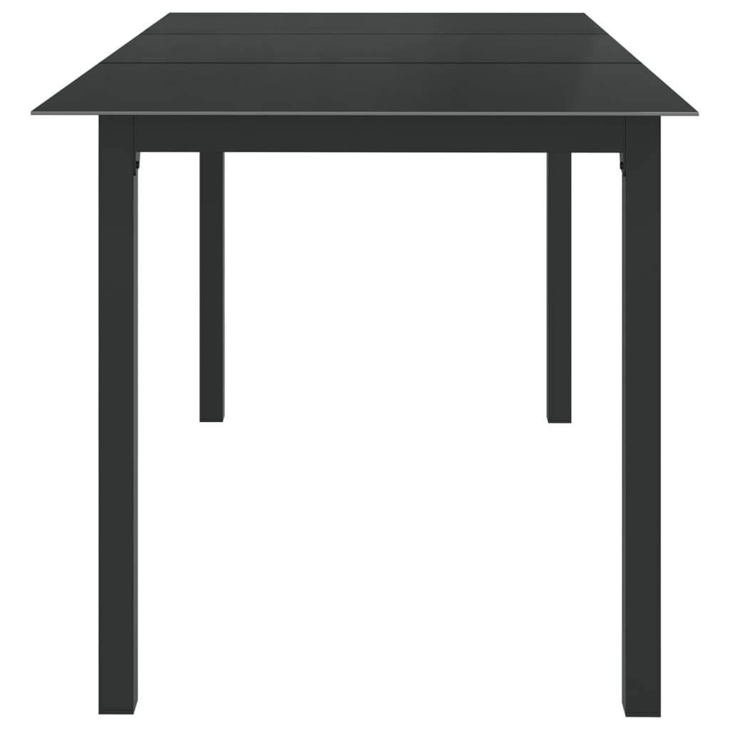 Table de Jardin Rectangulaire 150x90 cm Noire, Cadre Léger en Aluminium et Plateau Verre – ComfortXL Outdoor Living - Image 3
