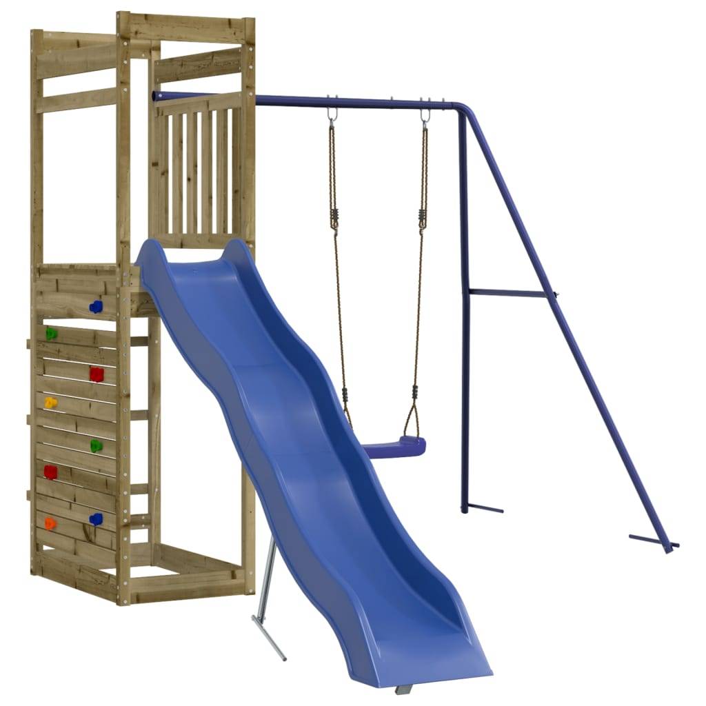Helloshop26 - Aire de jeux d'extérieur balançoires toboggan portiques robuste jeux jardin 246 x 349 x 207 cm bois de pin imprégné - Image 3