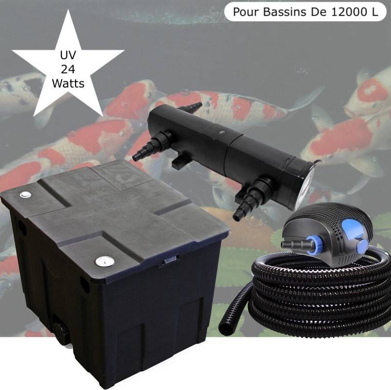 Le Poisson Qui Jardine - Kit Filtration Complet, UV 24W, Pour Bassins De 12000 L