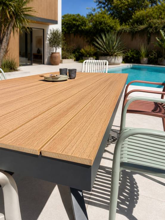 Dcb Garden - Ensemble repas de jardin 6 places en alu - Gris anthracite - LAMU - Image 5