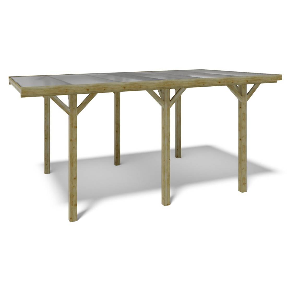 Altanka - Carport, abri de voiture  3.04x5.12 m - 15.56 m2 - couverture PVC  - CAR10PVCTR - ALTANKA - Image 1