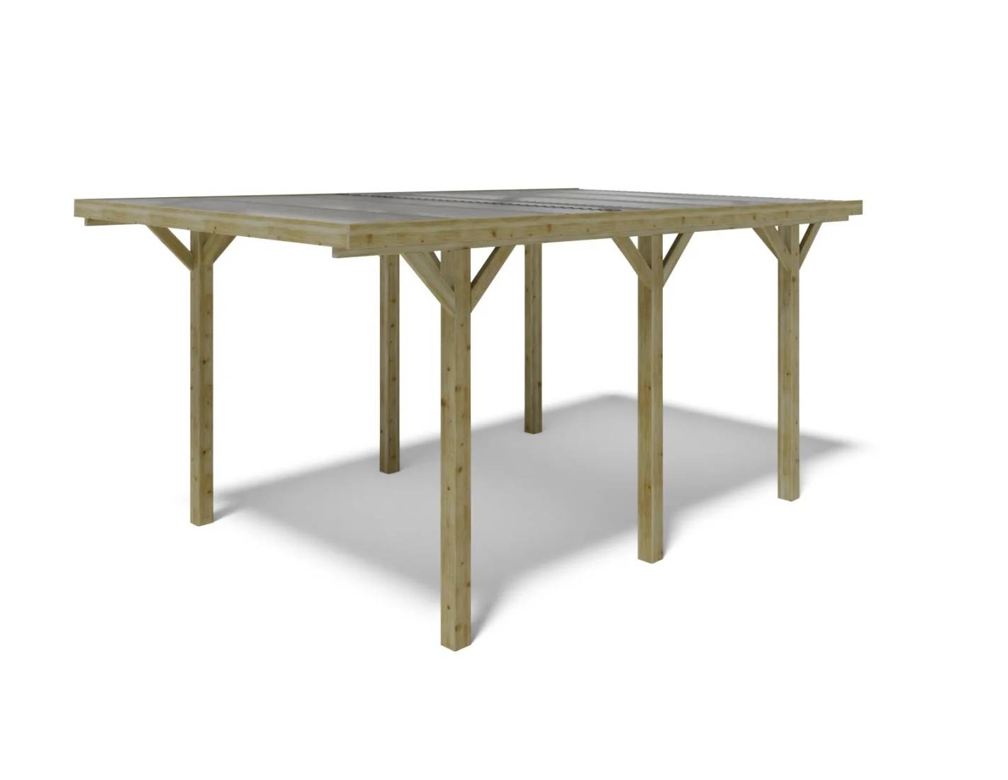 Altanka - Carport, abri de voiture  3.04x5.12 m - 15.56 m2 - couverture PVC  - CAR10PVCTR - ALTANKA - Image 1