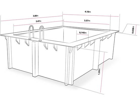 Piscine Bois Rectangle " Caimans 140 " - 4.10 X 3.00 X 1.39 M -habitat Et Jardin - Image 3