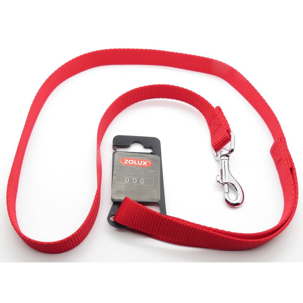 Zolux - Laisse nylon 1 m x 20 mm  rouge pour chien. - Image 1