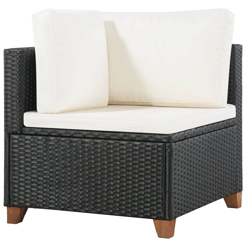 Vidaxl - Salon de jardin 4 pcs avec coussins Résine tressée Noir vidaXL 44107 - Image 9