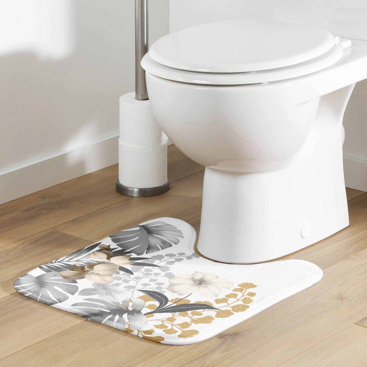 Tapis Contour WC "Kelly" 45x45cm Blanc - Image 5