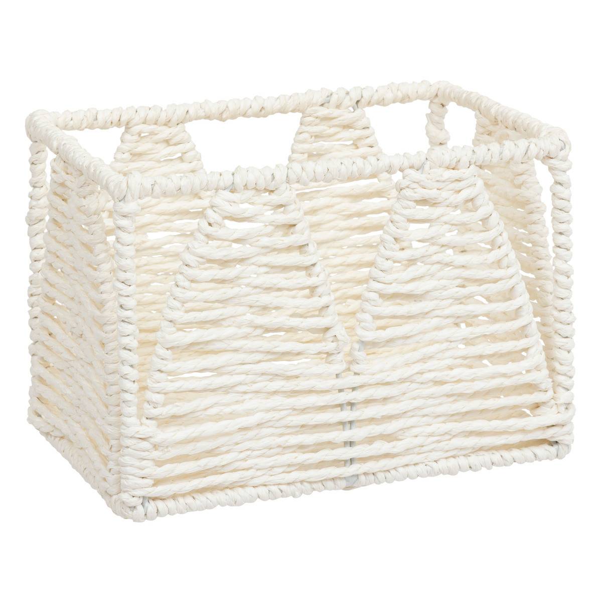 Atmosphera - Lot de 4 Paniers de rangement Beige et Blanc L 34 L 30 L 26 et L 22 cm - Image 5