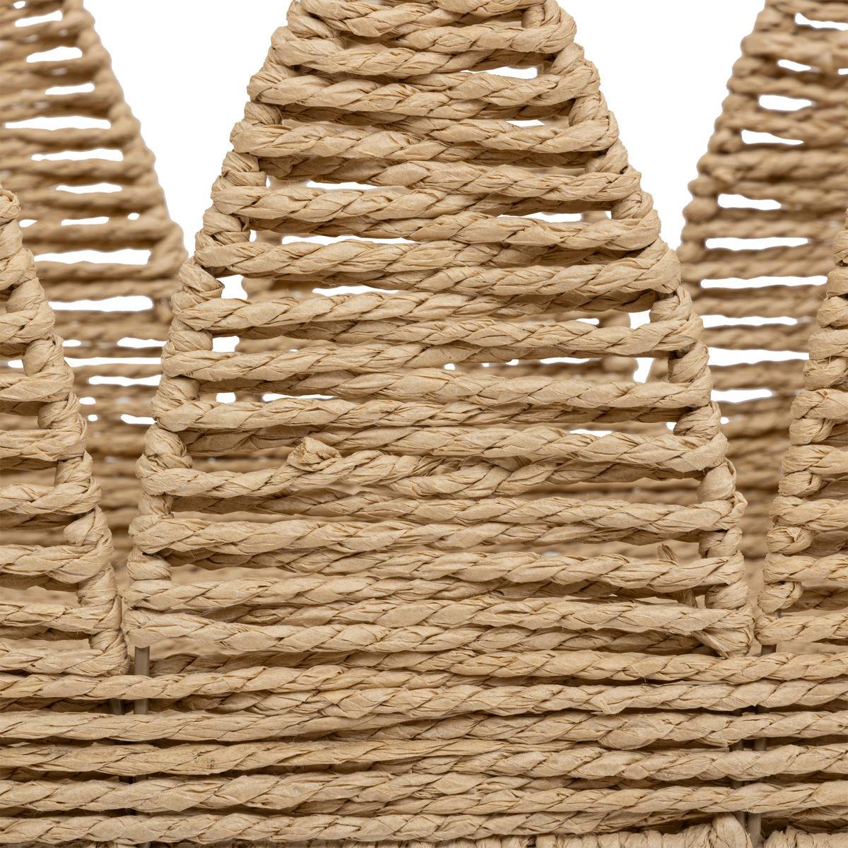 Atmosphera - Lot de 4 Paniers de rangement Beige et Blanc L 34 L 30 L 26 et L 22 cm - Image 6
