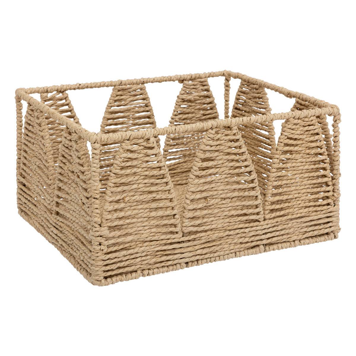 Atmosphera - Lot de 4 Paniers de rangement Beige et Blanc L 34 L 30 L 26 et L 22 cm - Image 2