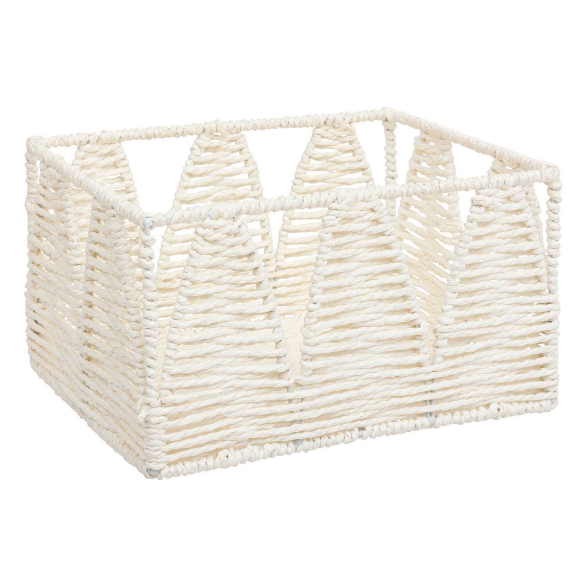 Atmosphera - Lot de 4 Paniers de rangement Beige et Blanc L 34 L 30 L 26 et L 22 cm - Image 3