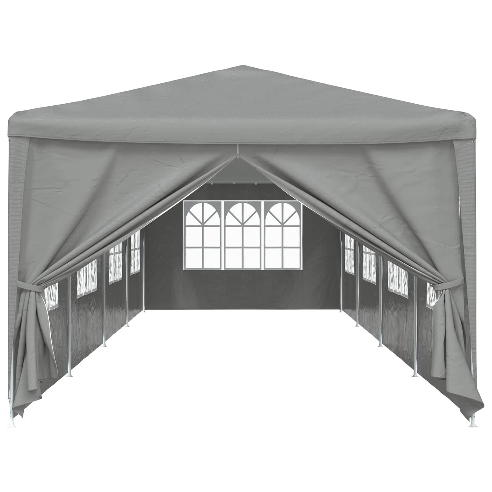 ComfortXL - Tente de réception PE acier événements extérieurs imperméable pliable 1200x300cm gris - ComfortXL Outdoor Living - Image 2