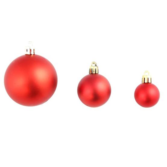Ensemble de boules de Noël - Ornements de Noël - décorations de Noël 100 pcs 3/4/6 cm Rouge - Image 4
