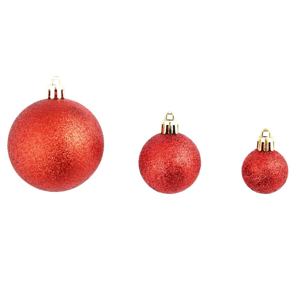 Ensemble de boules de Noël - Ornements de Noël - décorations de Noël 100 pcs 3/4/6 cm Rouge - Image 8