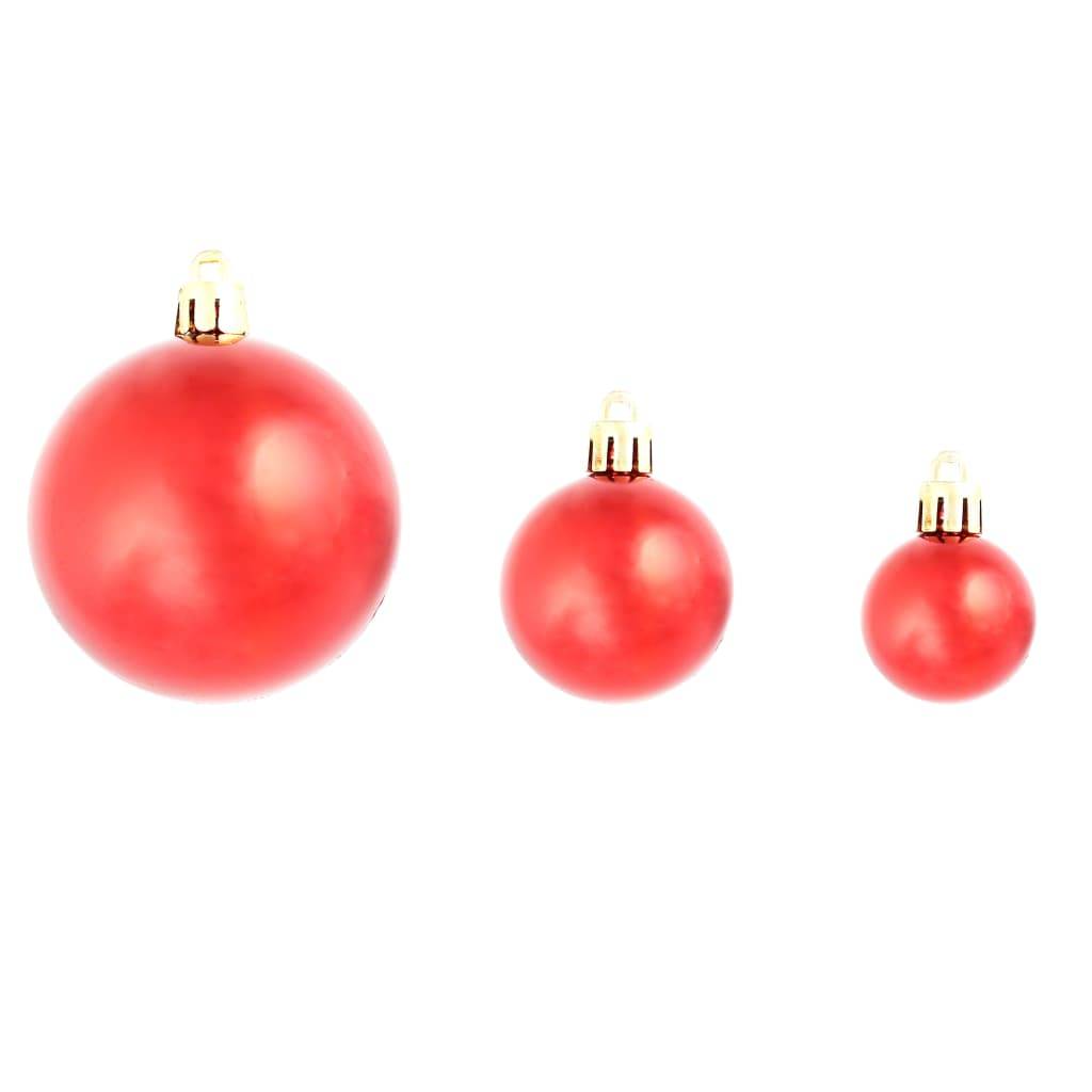 Ensemble de boules de Noël - Ornements de Noël - décorations de Noël 100 pcs 3/4/6 cm Rouge - Image 6