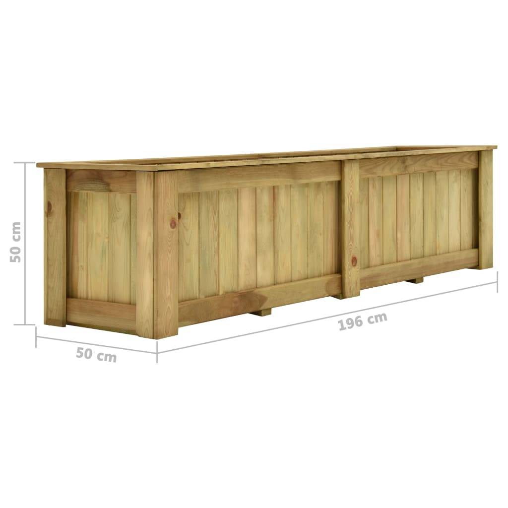 Jardinière surélevée - Bac à fleurs - Pot de fleurs 196x50x50 cm Bois de pin imprégné - Image 5