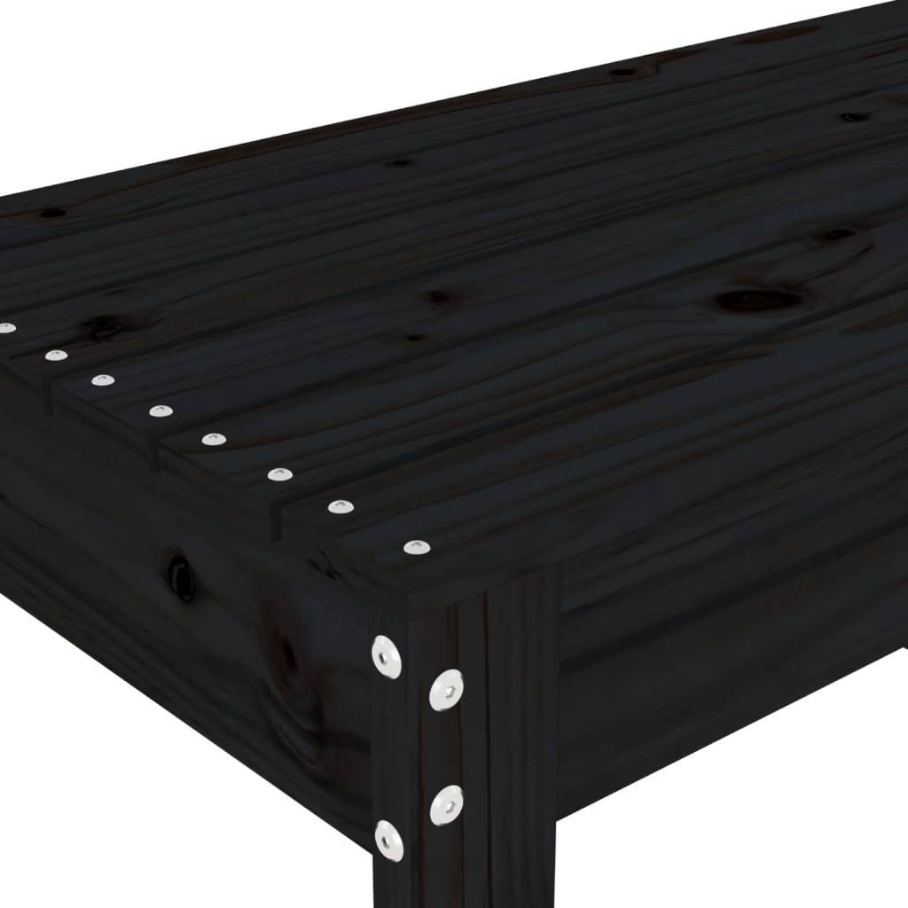 Maison Chic - Banc de jardin - Banc d'extérieur - Banquette noir 110x38x45 cm bois massif de pin - Image 6