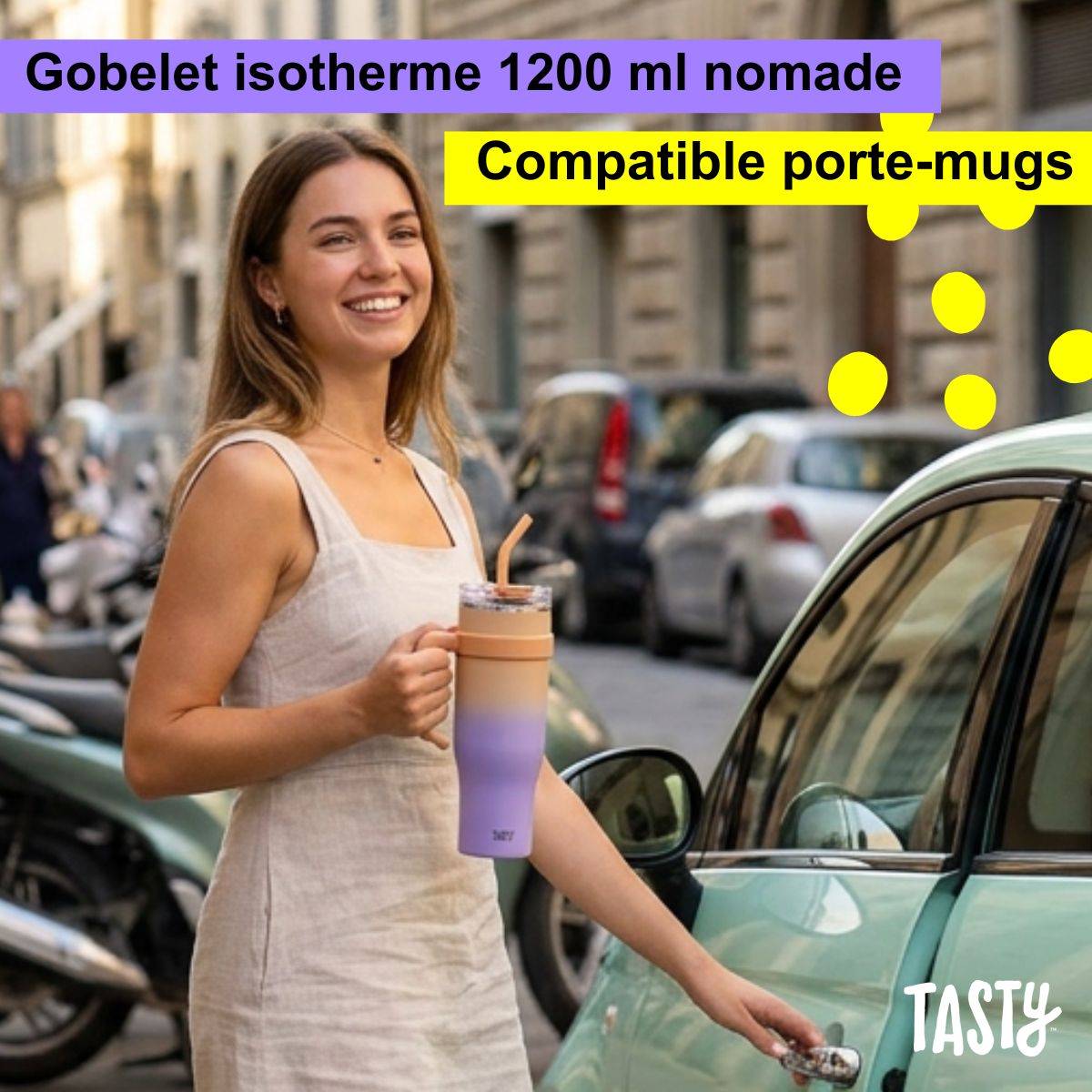 Gobelet isotherme 1200 ml lilas Tasty - Image 2