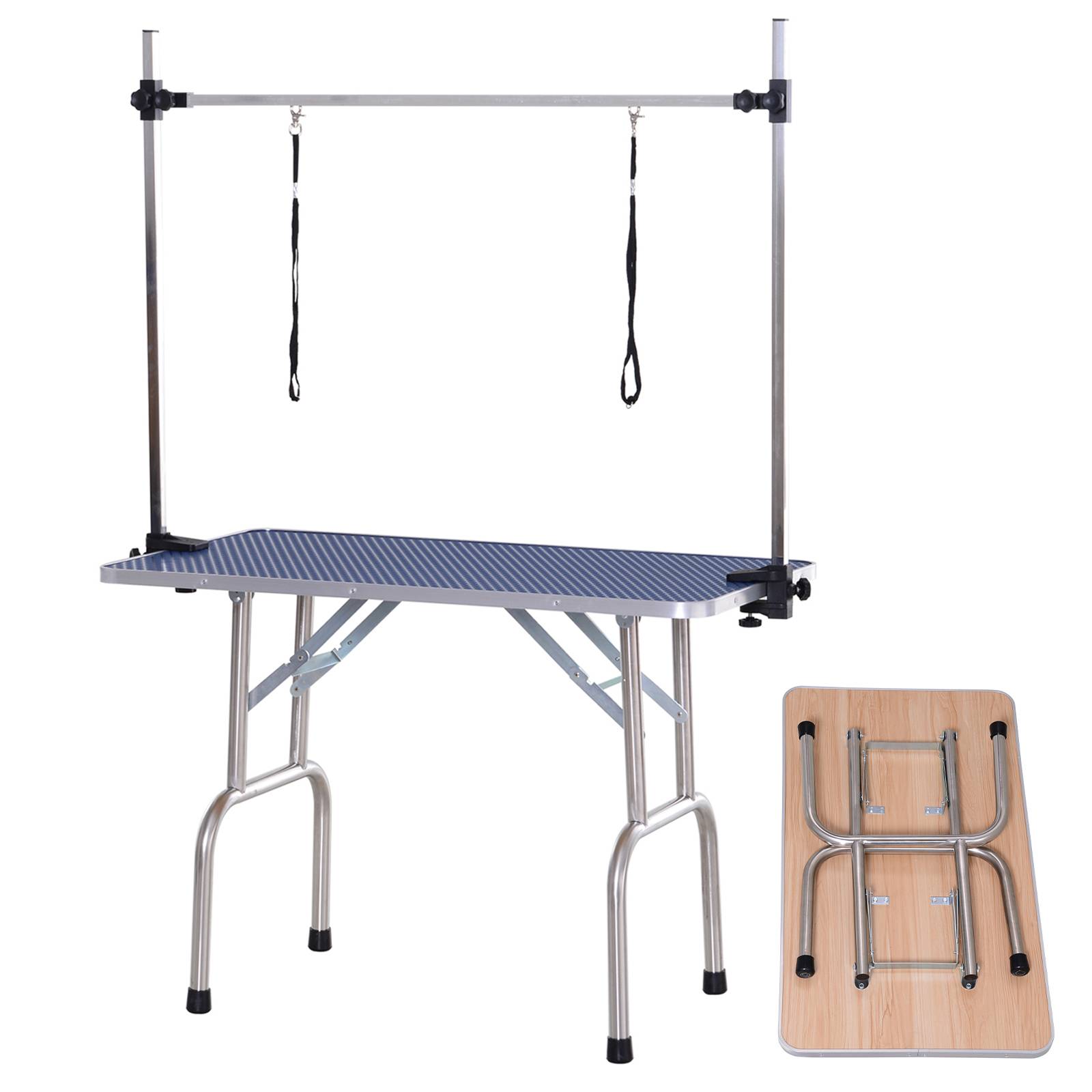 ComfortXL - Table de toilettage chien acier 107x60x170 cm pliable réglable avec sangles et étagère - ComfortXL Outdoor Living - Image 2
