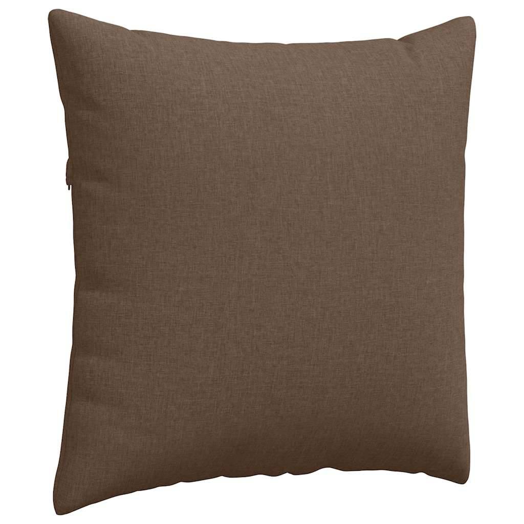 Paire de Coussins de Sofa en Tissu Doux Housse Amovible avec Zip pour Salon Marron 60x60 cm – ComfortXL Outdoor Living - Image 5