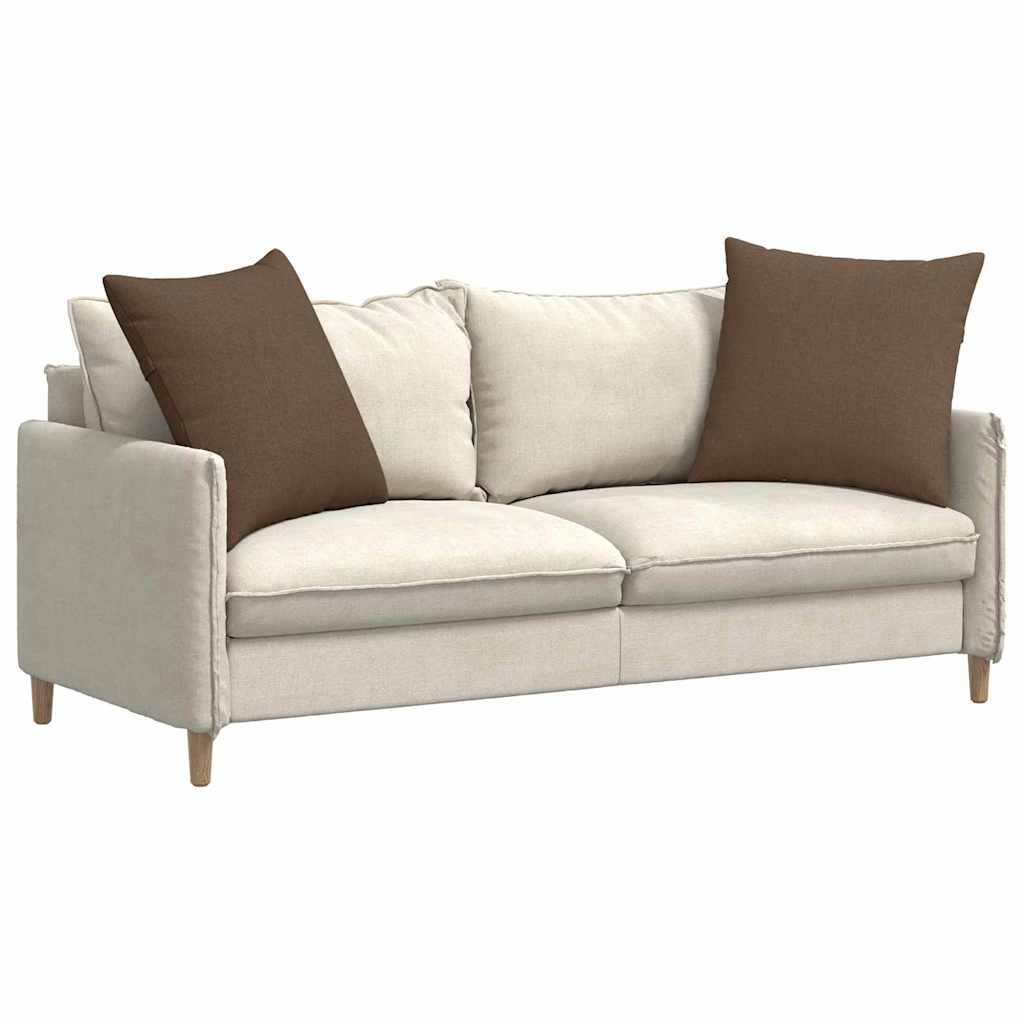 Paire de Coussins de Sofa en Tissu Doux Housse Amovible avec Zip pour Salon Marron 60x60 cm – ComfortXL Outdoor Living - Image 3