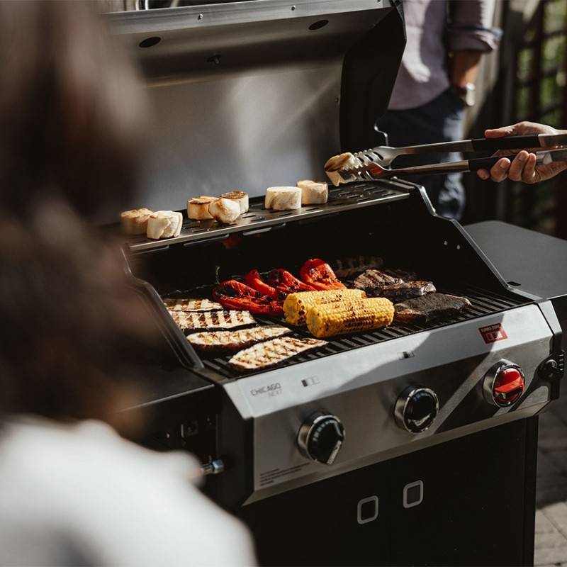 Barbecue Chicago Next 3R Turbo - ENDERS - 3 brûleurs dont 1 Turbo Zone - Grille Switch Grid, 60x42 cm - Tablettes - 10,6 kW - Image 6