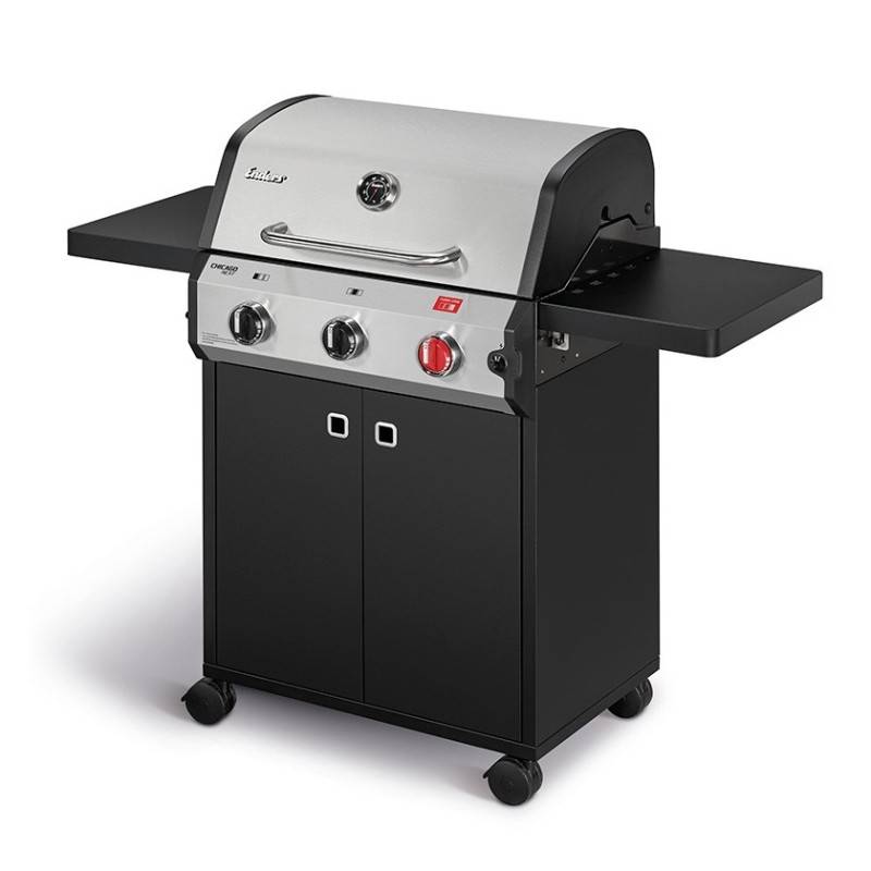 Barbecue Chicago Next 3R Turbo - ENDERS - 3 brûleurs dont 1 Turbo Zone - Grille Switch Grid, 60x42 cm - Tablettes - 10,6 kW - Image 1
