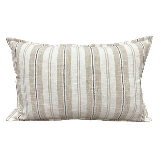 Home Maison - Housse de coussin recto-verso 100% coton rayures tapissier LOURMARIN - HOME MAISON - Coton - Beige - Image 3