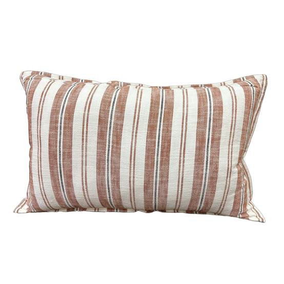 Home Maison - Housse de coussin recto-verso 100% coton rayures tapissier LOURMARIN - HOME MAISON - Coton - Beige - Image 2