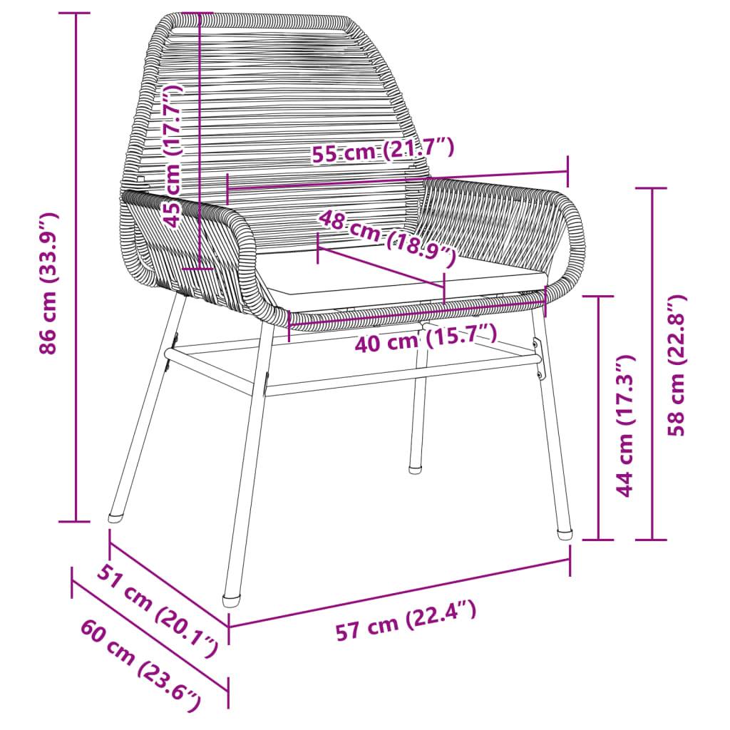 Chaise bois composite 2 places rotin marron 57 x 60 x 86 cm - Prolenta premium p393.8 - Image 9