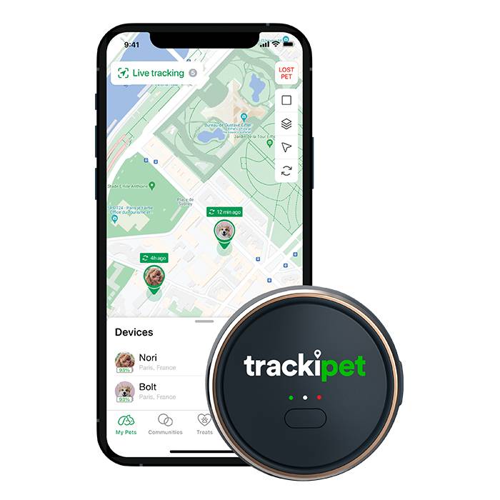 Traceur GPS Trackipet pour chiens avec abonnement Datas de 3 mois inclus - IP67 - Connectivité 24h/24 et 7j/7 - Image 4