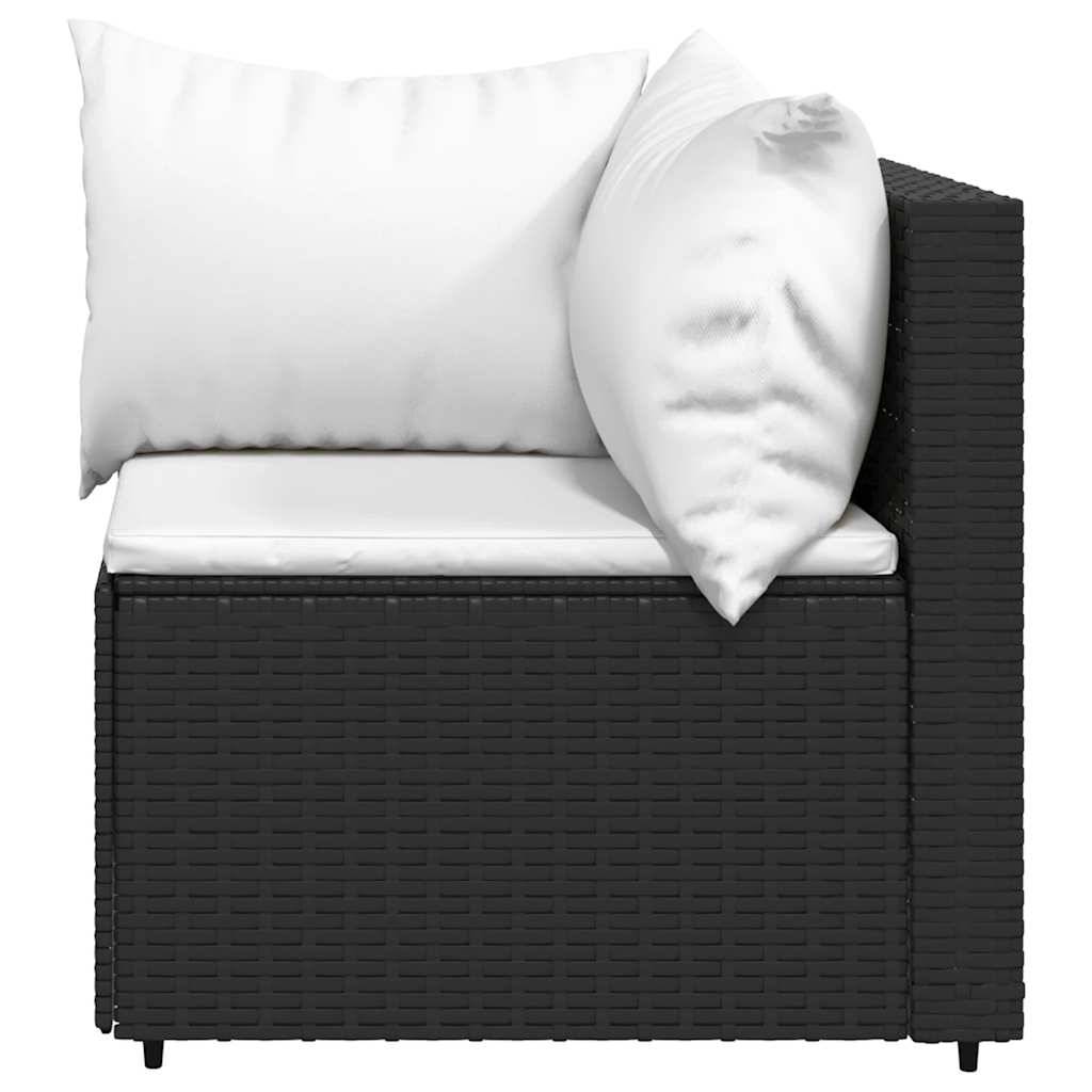 Vidaxl - Salon de jardin 3 pcs avec coussins Noir Résine tressée vidaXL 319732 - Image 8