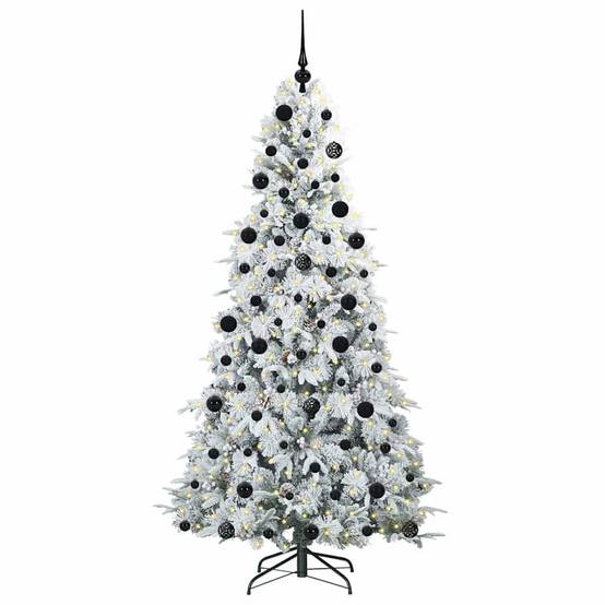 Sapin de Noël | Arbre de Noël Artificiel à Branches Articulées Blanc 210 cm Maison Chic - Image 3