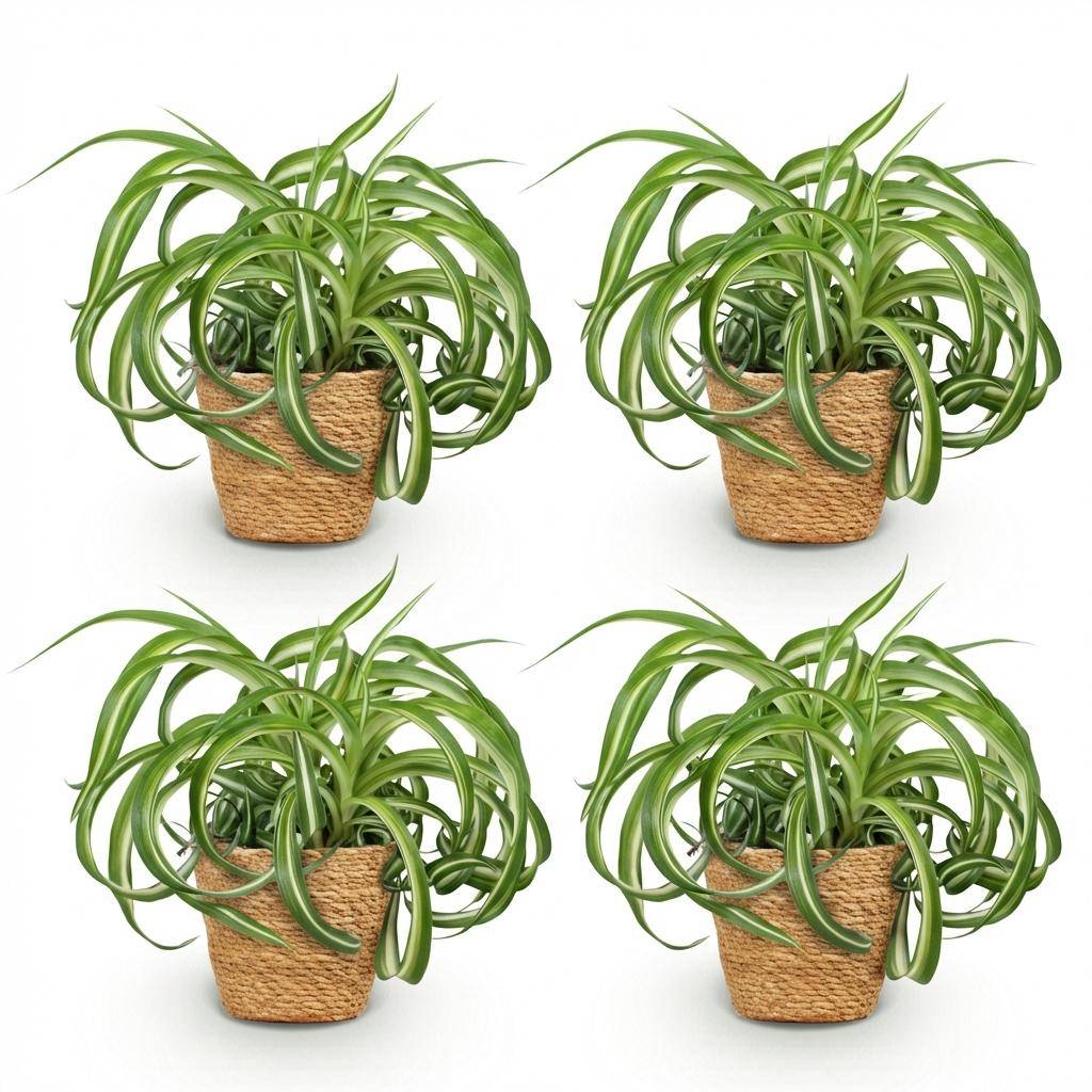 Chlorophytum comosum Bonnie - Pet-friendly - Pot de 12cm - Hauteur 20cm - 4 plantes - Panier - Plantes d'intérieur - Image 2