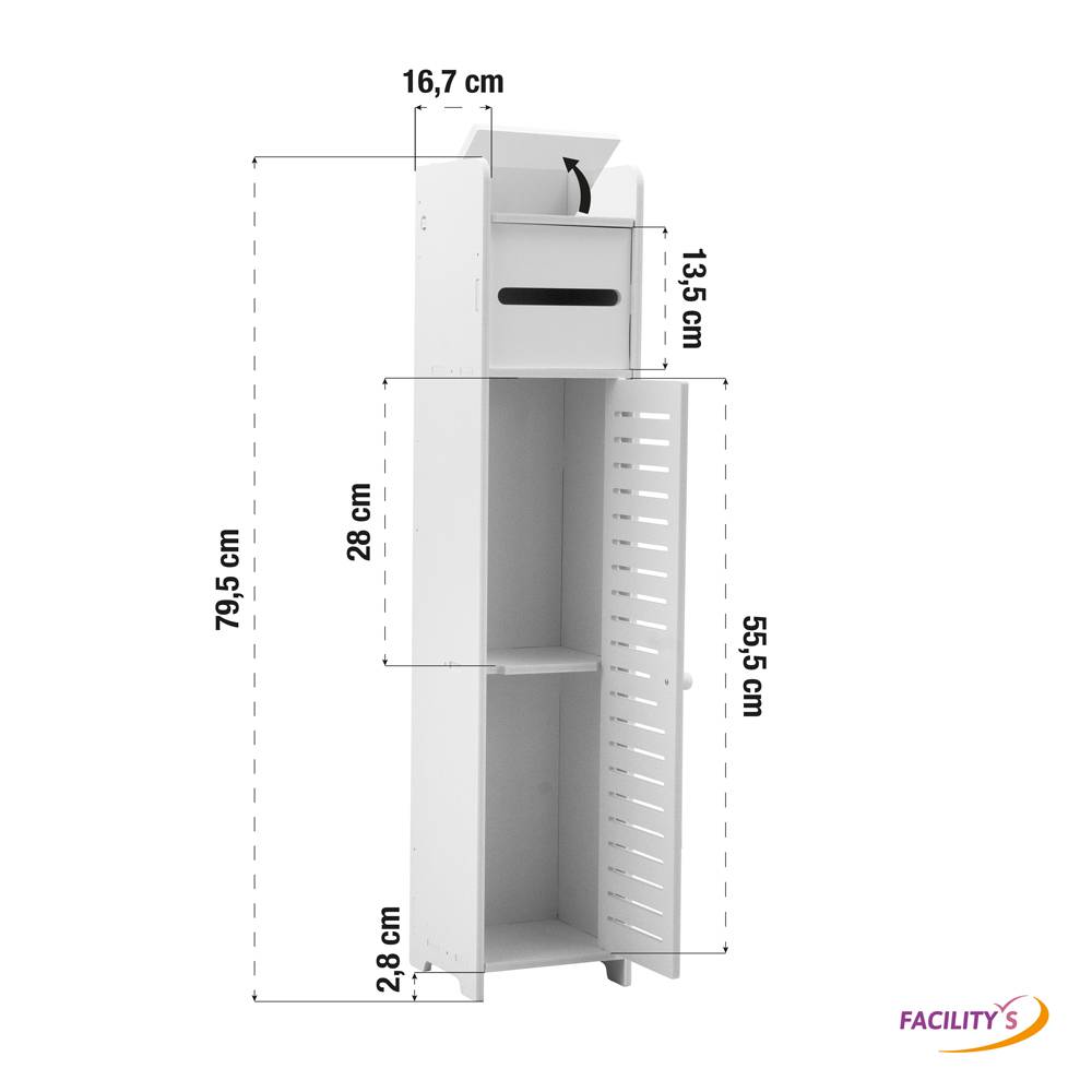 Facilitys - Meuble de rangement avec dérouleur de papier toilette - Image 3