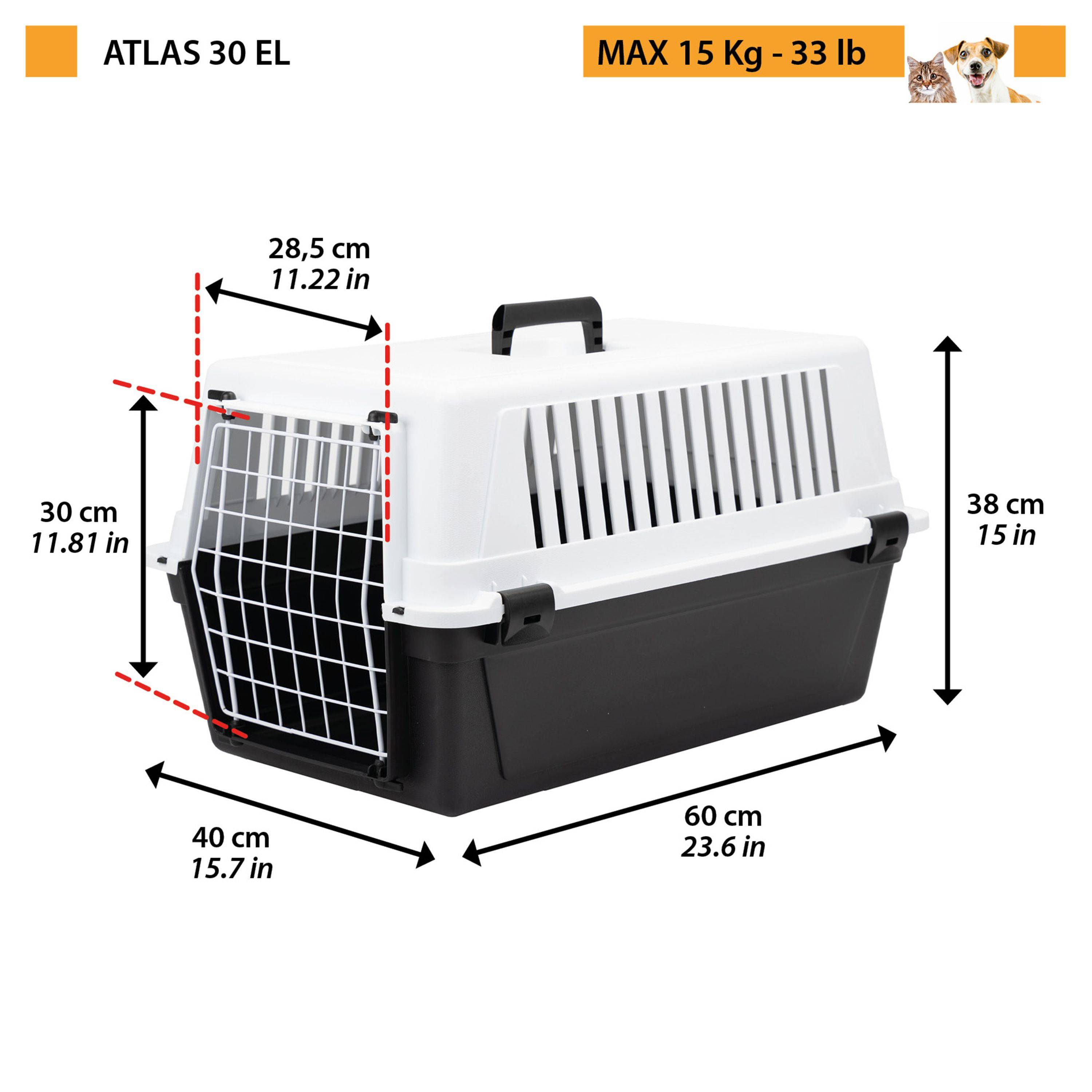 Ferplast - Ferplast Caisse de Transport Chat, Cage de Transport pour Chiens Petits Moyens et Chats jusqu'à 15 Kg, Porte en Fer Plastifié, Fentes d'aération, 40 x - Image 2