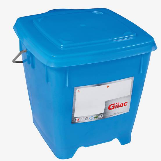 Seau Carré HACCP 12 L et Couvercle Etanche - Gilac -