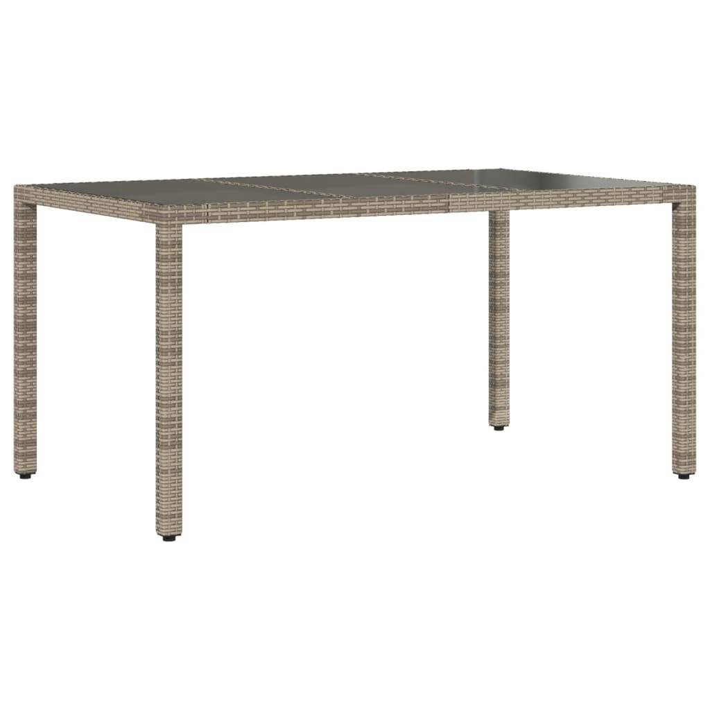 ComfortXL - Table de Jardin 150x90cm en Résine Tressée Grise, Plateau en Verre Trempé pour 6 Convives – ComfortXL Outdoor Living - Image 2