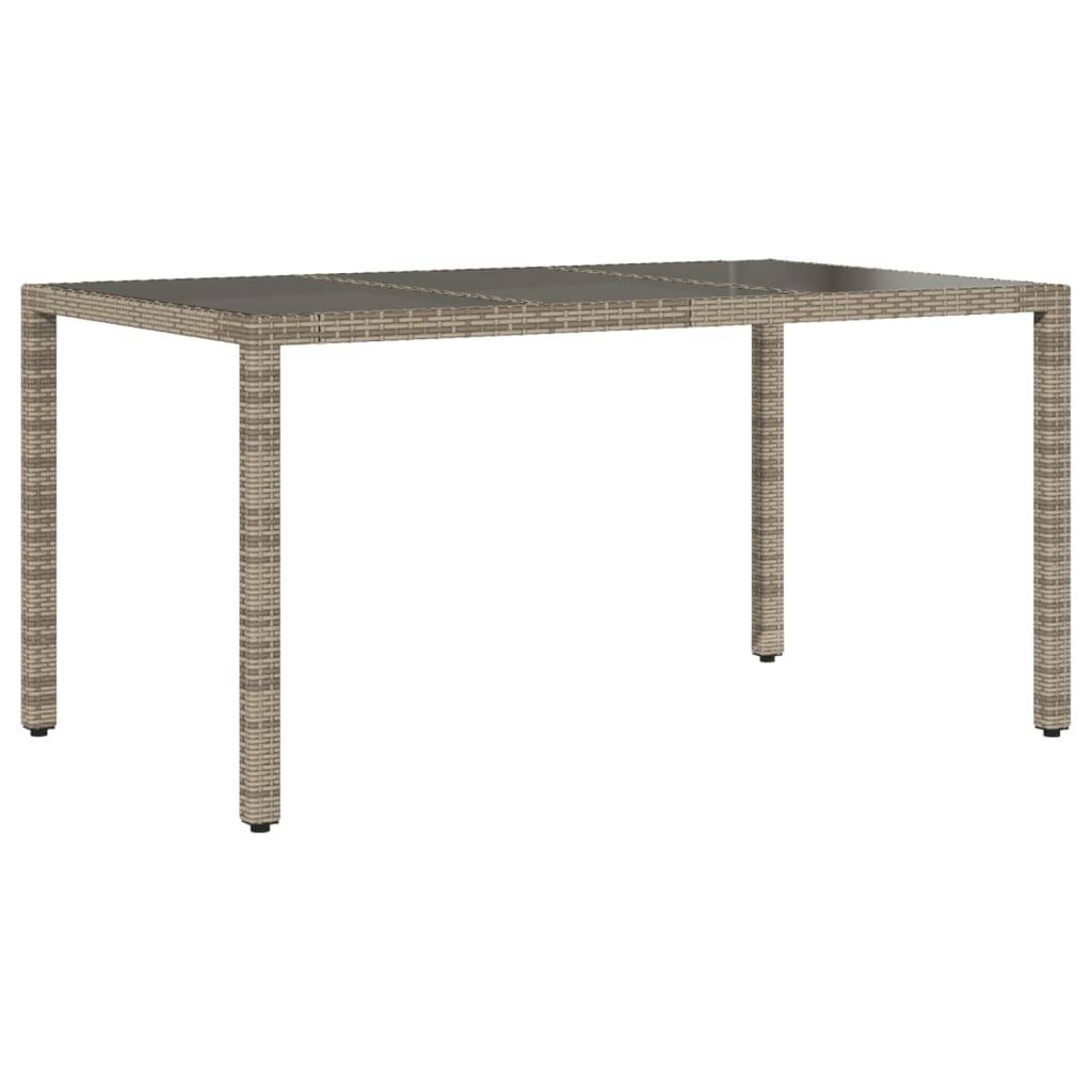 ComfortXL - Table de Jardin 150x90cm en Résine Tressée Grise, Plateau en Verre Trempé pour 6 Convives – ComfortXL Outdoor Living - Image 6