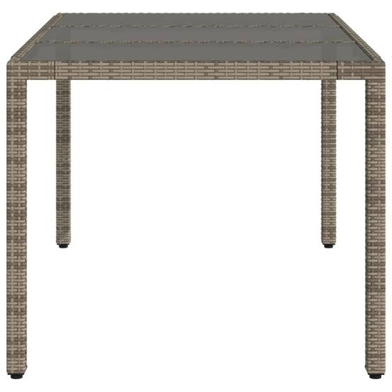 ComfortXL - Table de Jardin 150x90cm en Résine Tressée Grise, Plateau en Verre Trempé pour 6 Convives – ComfortXL Outdoor Living - Image 5