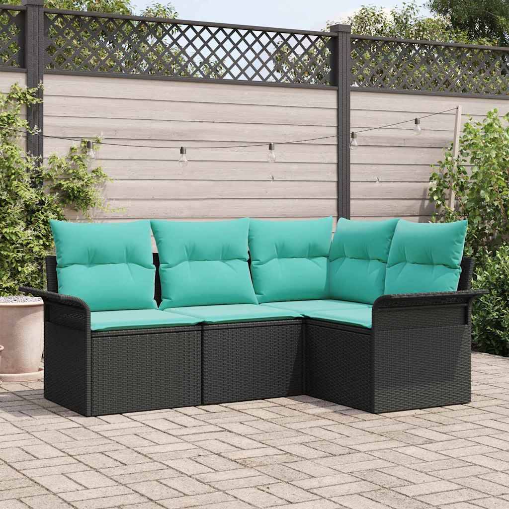 Vidaxl - Ensemble de canapé de jardin avec coussin Noir polyrotin vidaXL 3345346 - Image 1