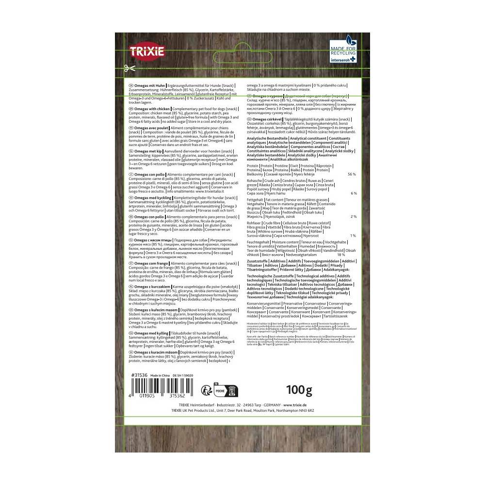 Trixie - Trixie - Friandise au poulet  sachet de 100 gr  OMEGA Stripes pour chien - Image 4