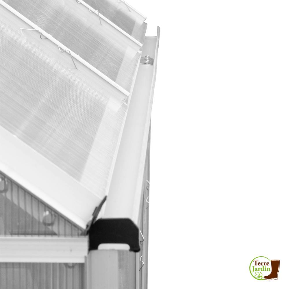 Serre de jardin 12,25 m² en aluminium avec parois polycarbonate et double porte – Terre Jardin - Image 8