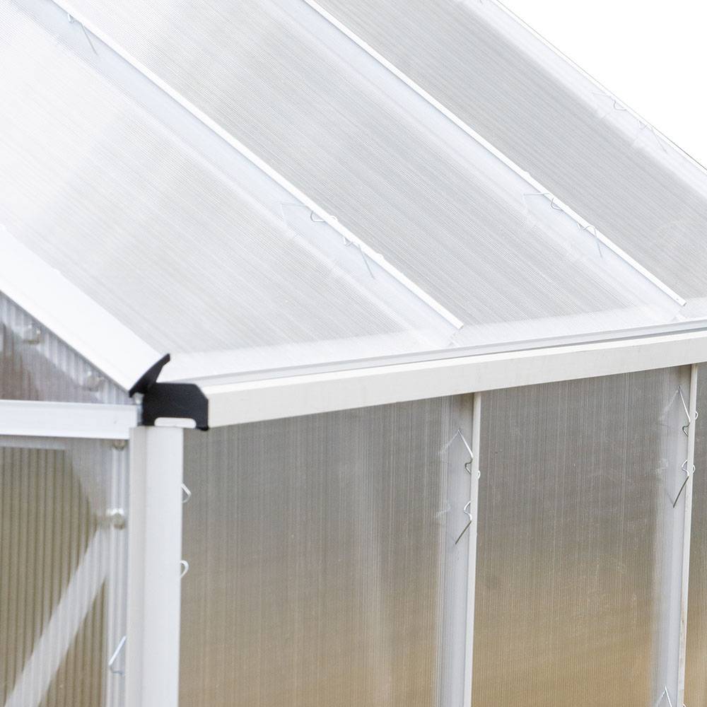 Serre de jardin 12,25 m² en aluminium avec parois polycarbonate et double porte – Terre Jardin - Image 9