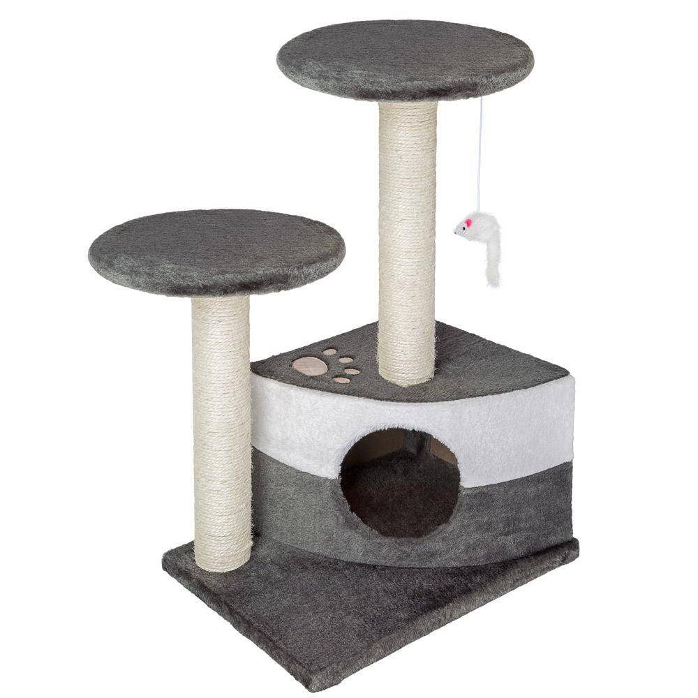 Arbre à chat 71 cm griffoir grattoir tronc gris/blanc - Image 1