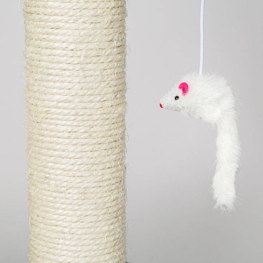 Arbre à chat 71 cm griffoir grattoir tronc gris/blanc - Image 3